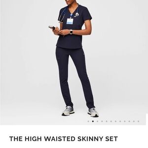 Figs high waisted skinny set - navy